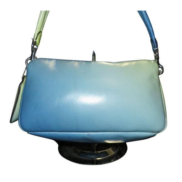 Coach 2022 Blue to Cream Ombré Dégradé Napa Leather Pillow Tabby Crossbody Handb - Picture 2 of 14